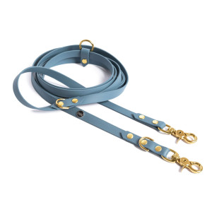 Smycz przepinana multifunkcyjna BioThane® wodoodporna BURA Blue Jeans
