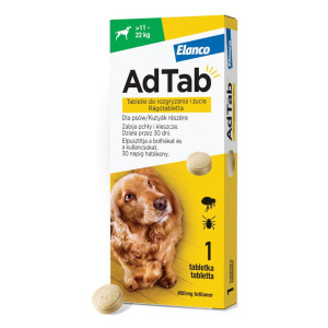 ADTAB Dog Tabletka na pchły i kleszcze dla średniego psa 11-22 kg Elanco