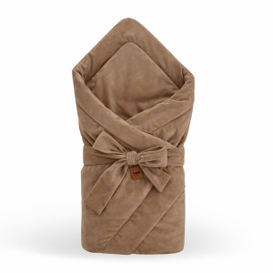 Rożek niemowlęcy Premium - becik, otulacz Velvet BROWN toffi