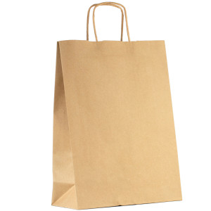 5x Torby papierowe szare 24x11x32 cm 50 sztuk