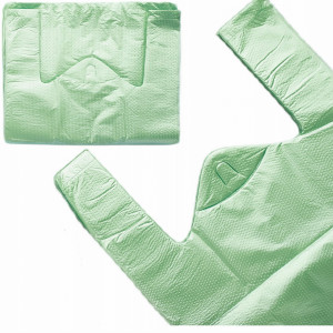 Torby foliowe HDPE z uchem 30x55 cm 14µ zielone - 100 sztuk