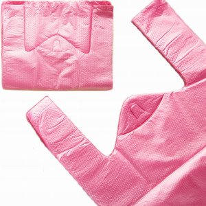 Torby foliowe HDPE z uchem 30x55 cm 14µ różowe - 100 sztuk
