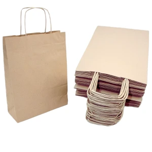 Torby papierowe szare 24x11x32 cm 50 sztuk