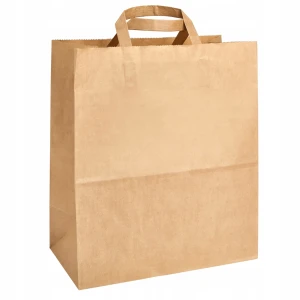 Wysyłka 24H - Torba torebka papierowa szara klockowa duża mocna 45x17x48 cm 25 sztuk