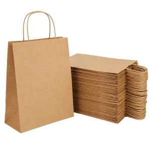 Torby papierowe brązowe 24×11×32 cm z uchem skręcanym – 250 sztuk