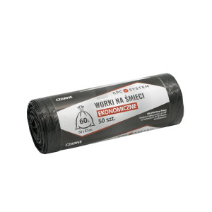 CPC WORKI na odpady HDPE ekonomiczne 60L 50 sztuk czarne
