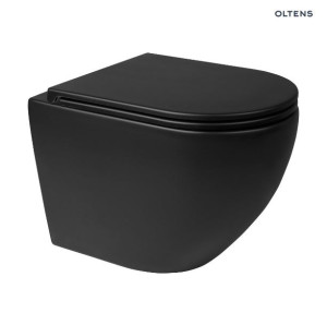 OLTENS HAMNES miska wisząca z deską wolnoopadająca Ovan Slim, powłoka Smart Clean, 52x35,5cm, czarny mat