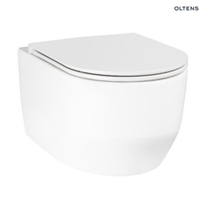 OLTENS HOLSTED miska wisząca z deską wolnoopadającą, 52,5x36cm, z powłoką Smart Clean, biała