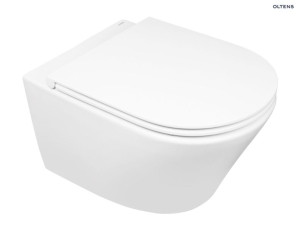 OLTENS JOG miska wisząca z deską wolnoopadającą, 52x36cm, z powłoką Smart Clean, biała