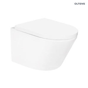 OLTENS JOG KORT miska wisząca z deską wolnoopadającą, powłoka Smart Clean, 47,5x36cm, biała