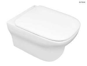 OLTENS GULFOSS miska wisząca z deską wolnoopadającą Slim, powłoka Smart Clean, 50x36cm, biała
