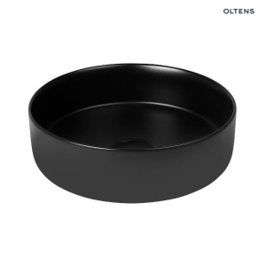 OLTENS LAGDE umywalka nablatowa okrągła z powłoką Smart Clean 35,5cm, czarny mat