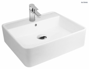 OLTENS DUVE umywalka nablatowa z powłoką Smart Clean, 50,5x46cm, biała