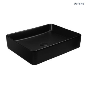OLTENS FORDE umywalka nablatowa z powłoką Smart Clean, 51x40,5cm, czarny mat