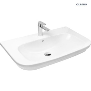 OLTENS GULFOSS umywalka nablatowa częściowo wpuszczana z powłoką Smart Clean 80x46cm, biała