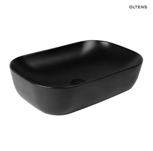 OLTENS HAMNES umywalka nablatowa z powłoką Smart Clean 61x40cm, czarny mat