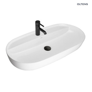 OLTENS HAMNES THIN umywalka nablatowa z powłoką Smart Clean 80x40cm, biała