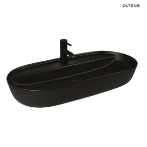 OLTENS HAMNES THIN umywalka nablatowa z powłoką Smart Clean 80x40cm, czarny