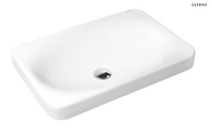 OLTENS KAGERA umywalka wpuszczana w blat z powłoką Smart Clean 60x42cm, biała