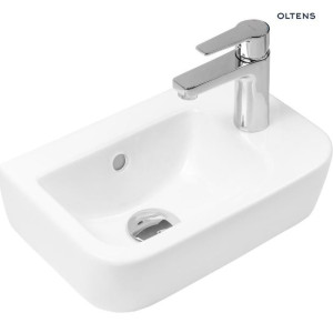 OLTENS VERNAL umywalka wisząca, prawa, z powłoką Smart Clean 37x24,5cm, biała