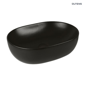 OLTENS HAMNES THIN umywalka nablatowa owalna, 49,5x35,5cm, czarny mat