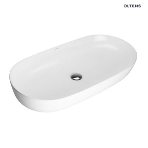 OLTENS HAMNES THIN umywalka nablatowa z powłoką Smart Clean 80x40cm, biała