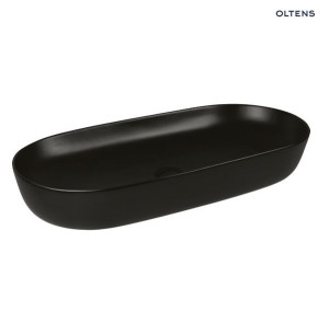 OLTENS HAMNES THIN umywalka nablatowa z powłoką Smart Clean 80x40cm, czarny mat