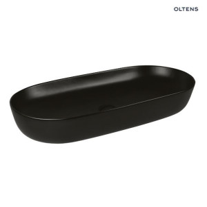 OLTENS HAMNES THIN umywalka nablatowa owalna, 80x40cm, czarny mat