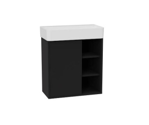EXCELLENT NESS szafka wisząca 57cm lakierowana z umywalką, czarny soft