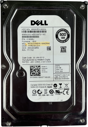 Pevný disk 3,5" 500 GB Western Digital WD5003ABYX Dell SATA 7200 ot./min 64 MB Enterprise RE RAID