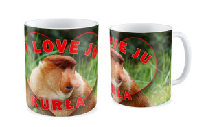 Kubek z nosaczem I love Ju kurła