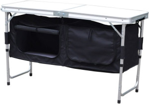 Stolik turystyczny składany kempingowy 120x60x70/62/54cm + szafa 33x30x36cm