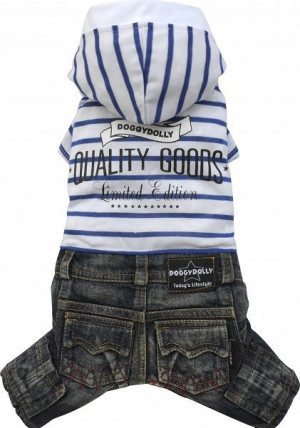 Dolly C243-M Komplet jeans kaptur biały 28-30cm