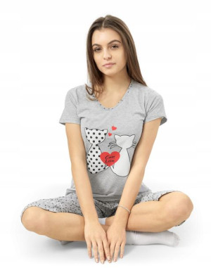 Piżama Damska Bawełniana Krótka na Lato 308 r XL