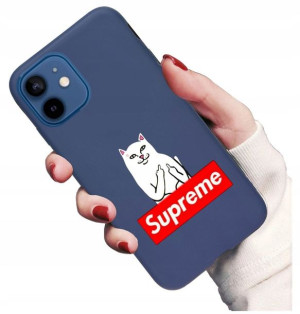Etui granatowe matowe do Iphone 12 Mini Wzory case