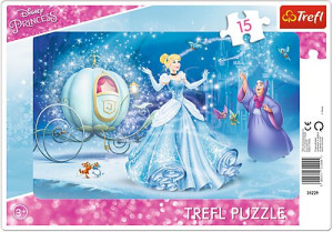Trefl Puzzle ramkowe 15 el. Magiczna noc bajka Kopciuszek