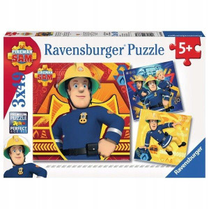 Ravensburger Puzzle Strażak Sam Dzwoń po pomoc 3x49 el.