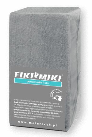 FIKI MIKI- Prześcieradło FROTTA 90/40 szare