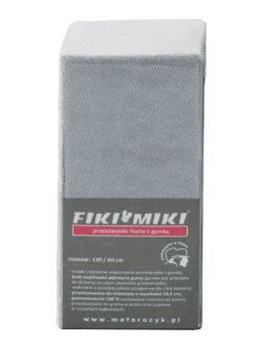 FIKI MIKI- Prześcieradło FROTTA 120/60 szare