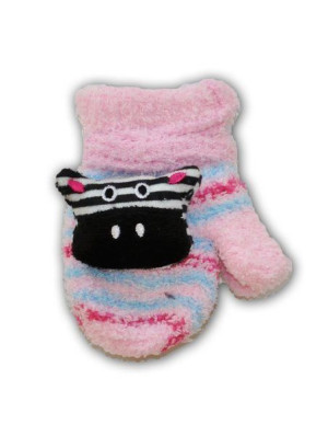 Rękawiczki GIRL Frotte z maskotą ze sznurkiem 10cm