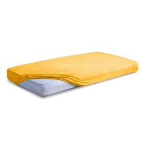 Żółte Prześcieradło FROTTE z gumą PREMIUM roz. 70x140