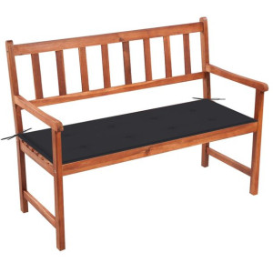 Ławka ogrodowa z poduszką, 120 cm, lite drewno akacjowe