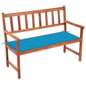 Ławka ogrodowa z poduszką, 120 cm, lite drewno akacjowe