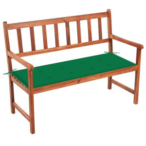 Ławka ogrodowa z poduszką, 120 cm, lite drewno akacjowe