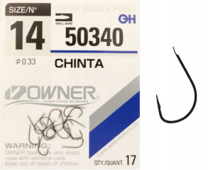 Haczyki z łopatką OWNER CHINTA czarny nikiel r. 14
