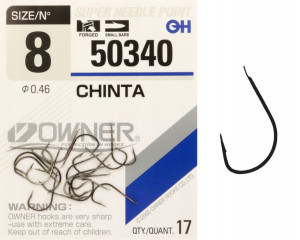 Haczyki z łopatką OWNER CHINTA czarny nikiel r. 8