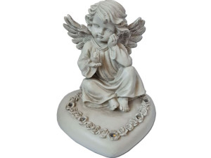 Znicz lampion figurka ANIOŁ SERCE ŚWIECĄCY