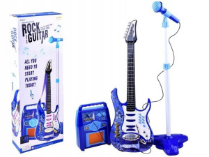 4w1 ZESTAW MUZ. Gitara Mikrofon Wzmacniacz Statyw