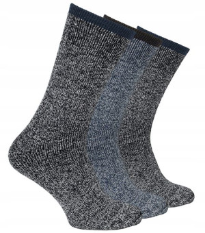 3 Ciepłe Skarpety Męskie Wełniane Zima DW001 39-43
