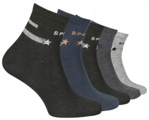 5 x Skarpety Sportowe Męskie Bawełniane D601 40-43